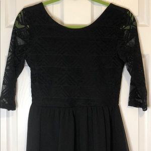 Sheer sleeve black dress